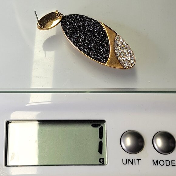 Sparkling Gold and Black Earrings - Picture 8 of 8